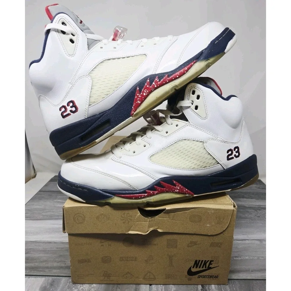 Jordan 5 Retro‎ Olympic 2011 Men's Size 13 Independence Day 136027-103 CLEAN!